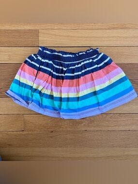 Lands End Rainbow Colorful Stripe Cotton Skort Skirt XXS 2-3